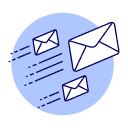 Multiple email inboxes illustration